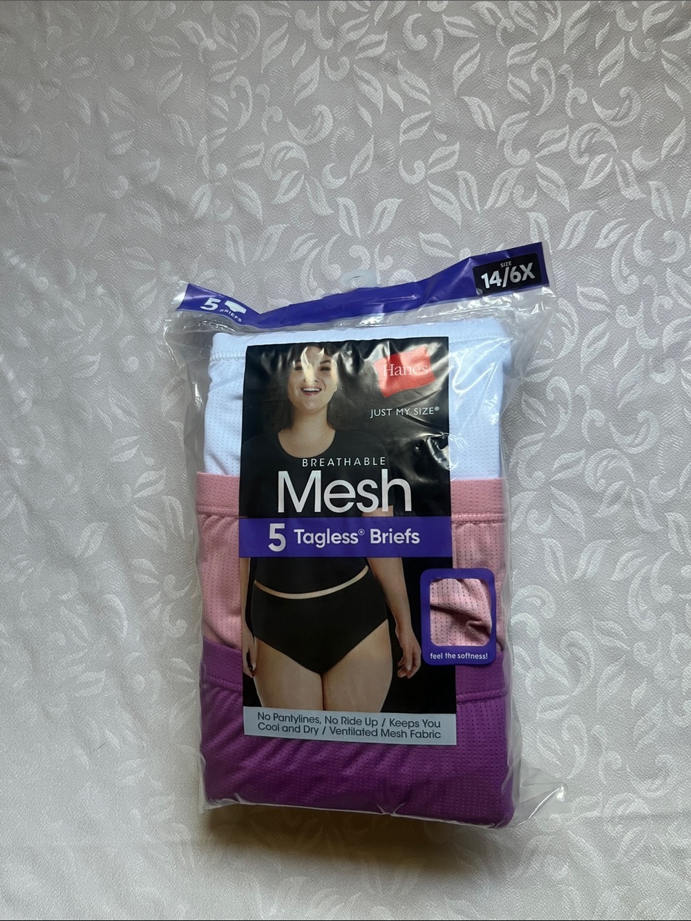 2/$25 NWT Hanes Tagless Breathable Mesh Briefs Multi Color Plus Size 14/6X